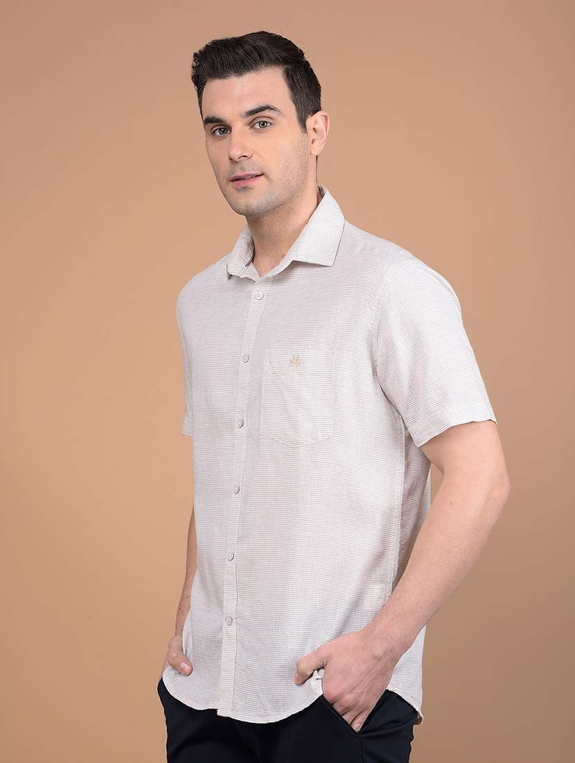 men striped collared casual shirt - 21713366 -  Standard Image - 1