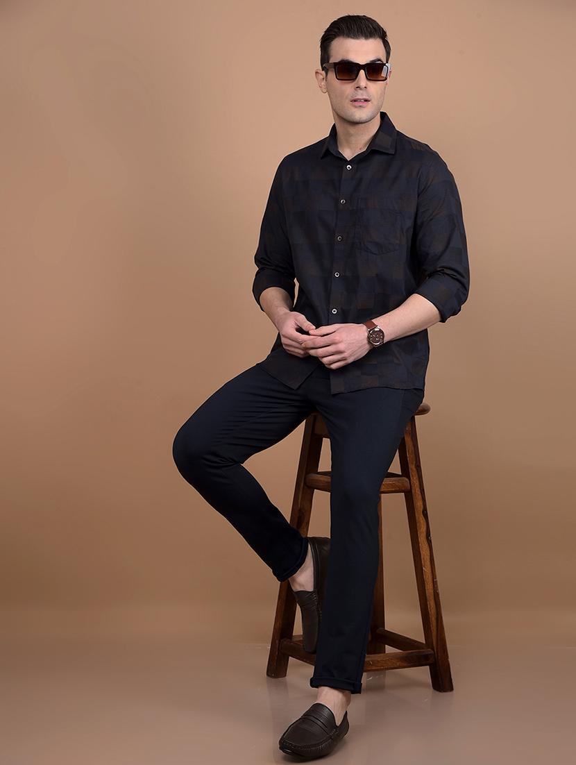 men checkered collared casual shirt - 21713376 - Standard Image - 4