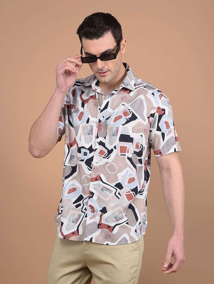 men printed collared casual shirt - 21713388 -  Standard Image - 1