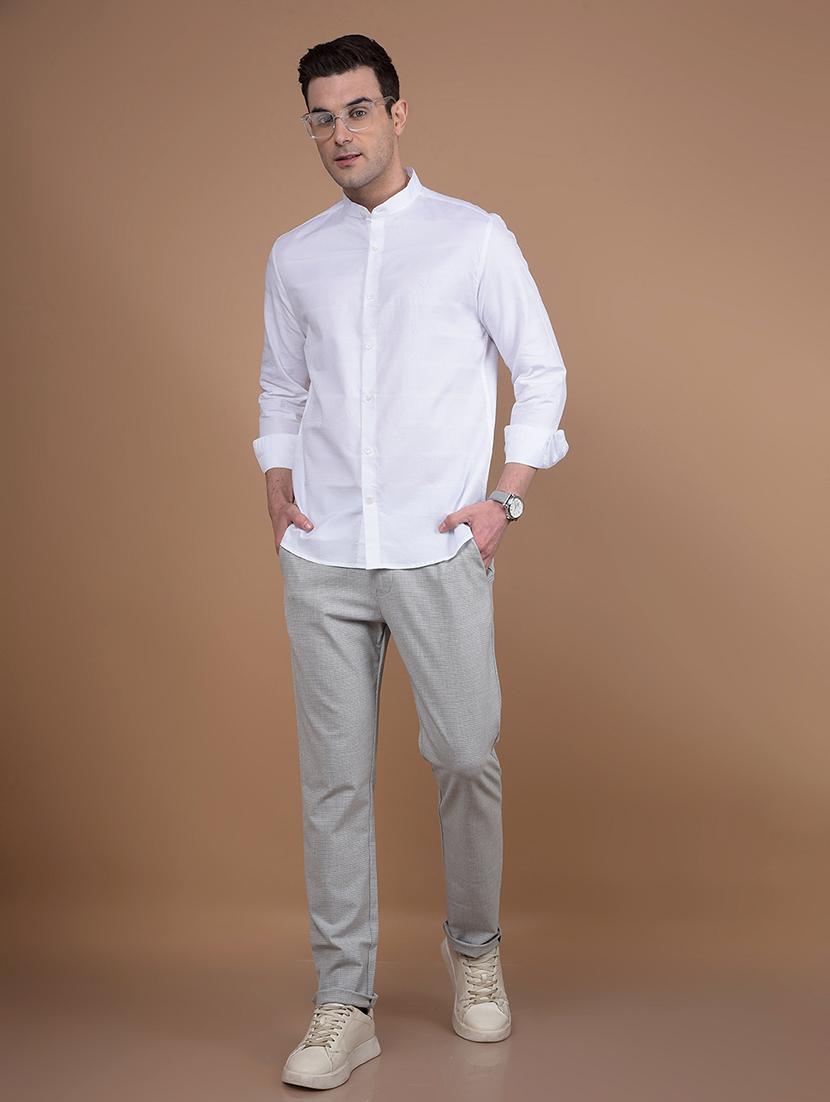 men solid long sleeve casual shirt - 21713392 - Standard Image - 4