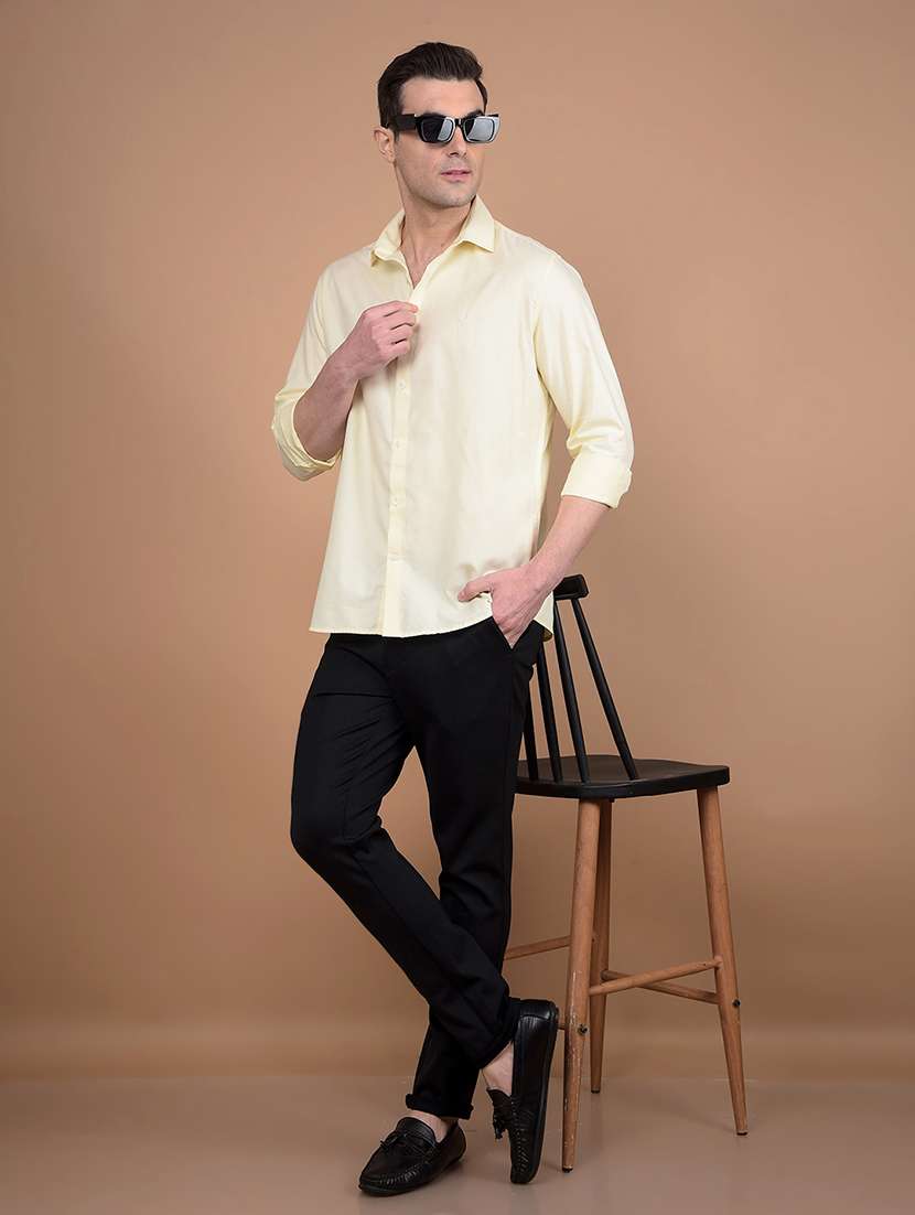 men solid collared casual shirt - 21713393 -  Standard Image - 4
