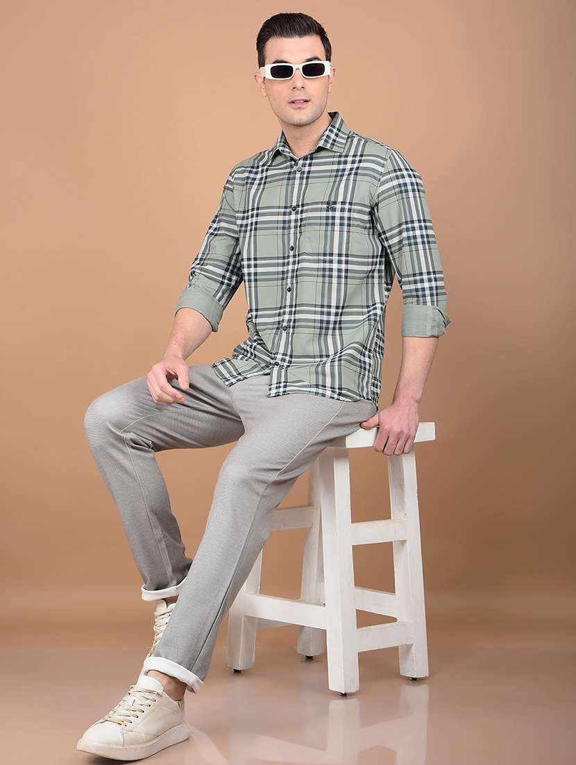 men checkered collared casual shirt - 21713396 -  Standard Image - 4
