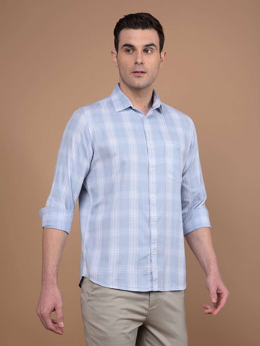 men checkered collared casual shirt - 21713399 -  Standard Image - 1