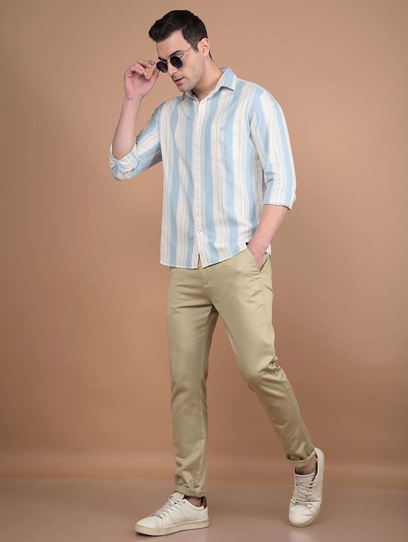 men striped collared casual shirt - 21713407 -  Standard Image - 4
