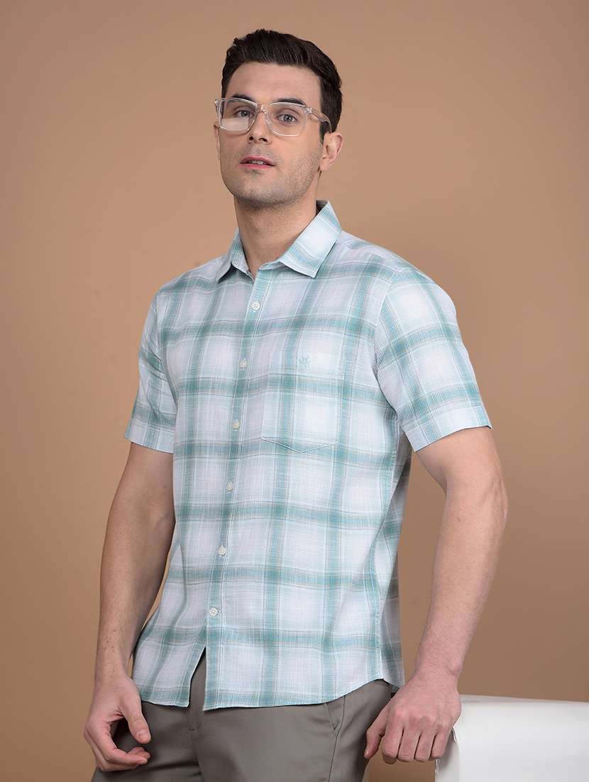 men checkered collared casual shirt - 21713417 -  Standard Image - 1