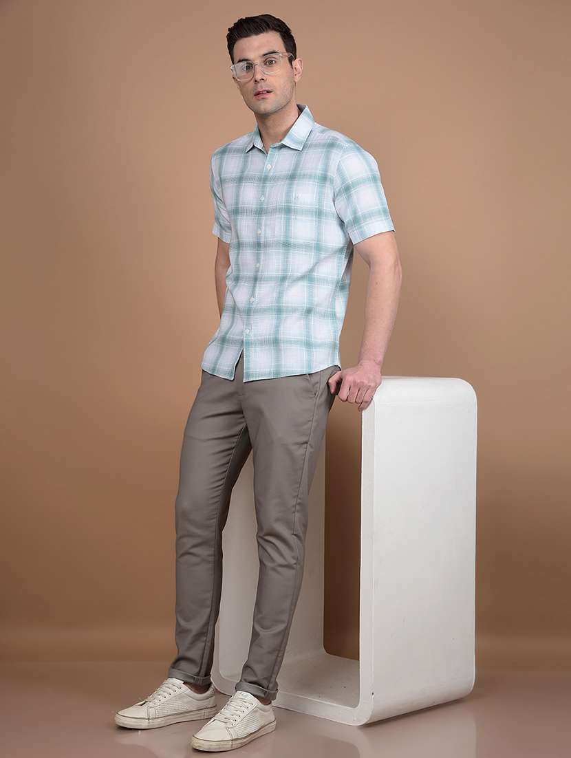 men checkered collared casual shirt - 21713417 -  Standard Image - 4