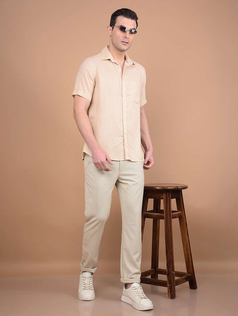 men solid mid rise chinos  - 21713421 -  Standard Image - 4