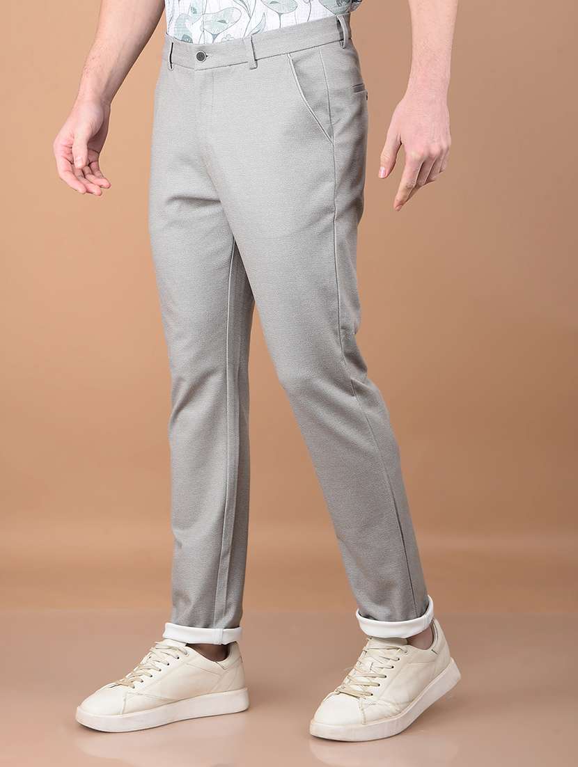 men solid mid rise chinos  - 21713428 -  Standard Image - 1
