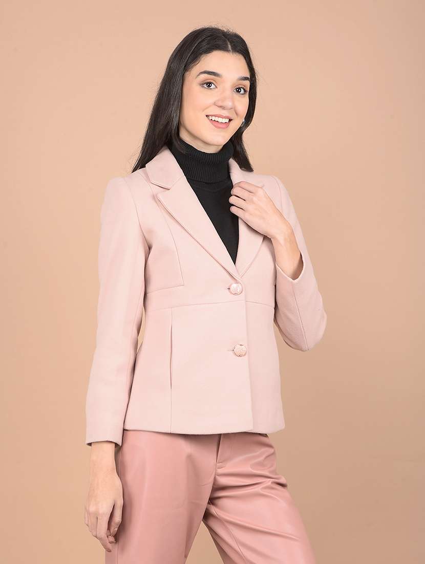 women solid long sleeve coat - 21713432 -  Standard Image - 1