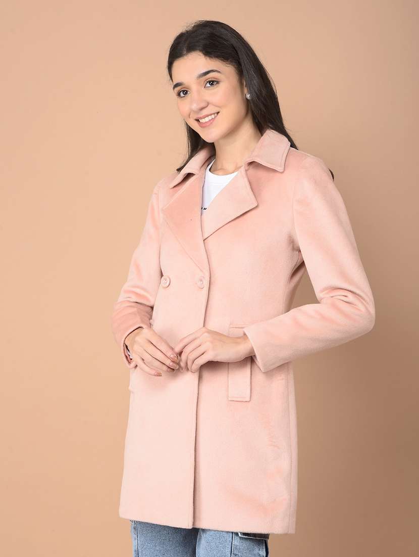 women solid long sleeve trench coat - 21713442 -  Standard Image - 1