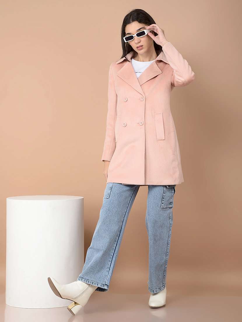 women solid long sleeve trench coat - 21713442 -  Standard Image - 4
