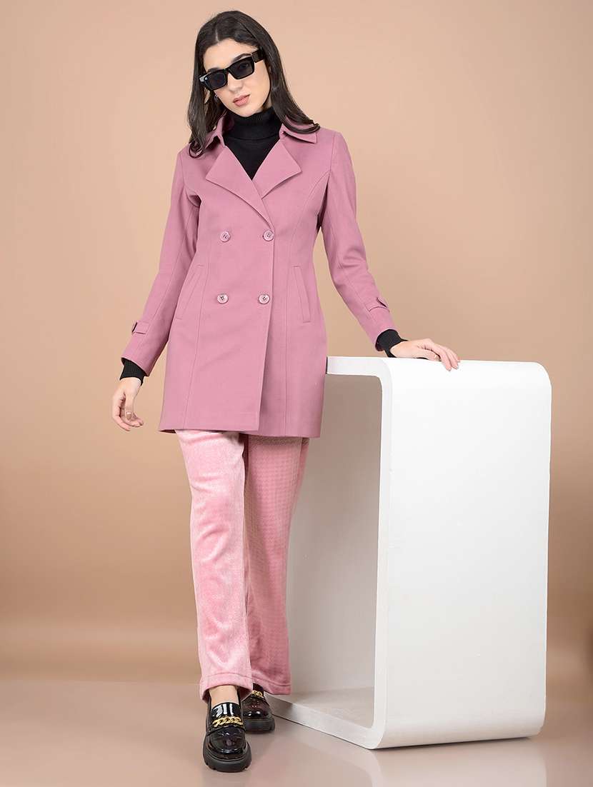 women solid long sleeve trench coat  - 21713446 -  Standard Image - 4