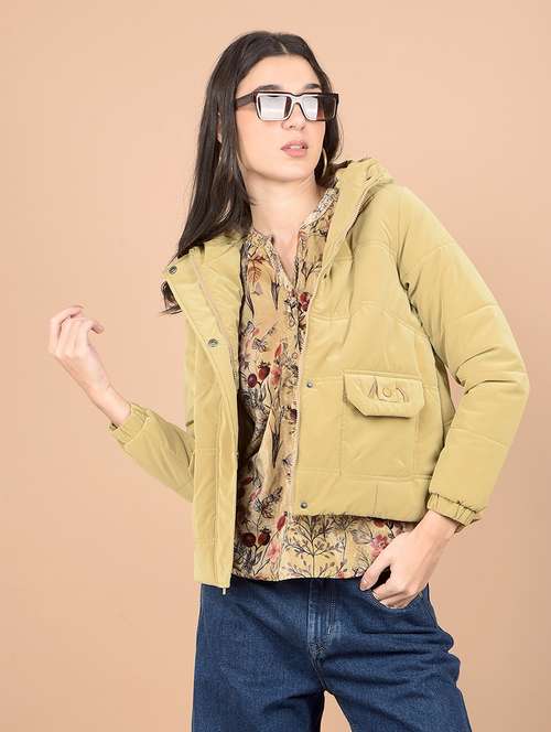 women solid hooded puffer jacket - 21713450 -  Standard Image - 0