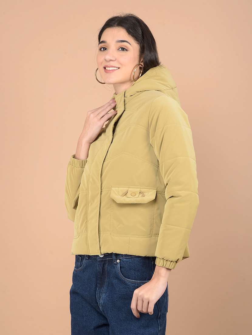 women solid hooded puffer jacket - 21713450 -  Standard Image - 1
