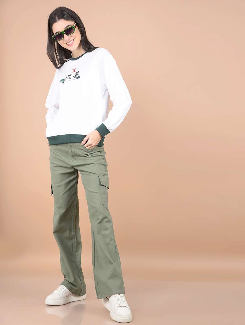 women solid mid rise cargo - 21713451 -  Standard Image - 4