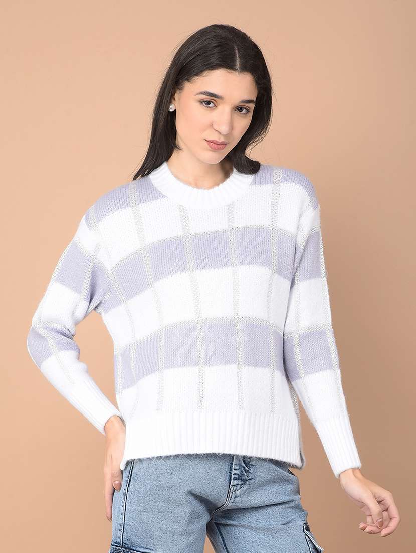 women acrylic long sleeve pullover