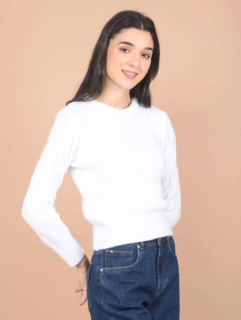 women acrylic long sleeve pullover