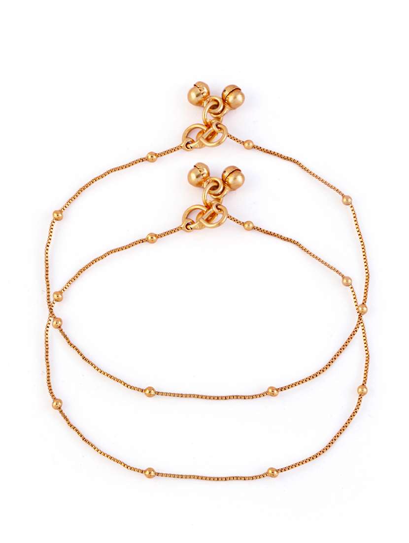 women gold plated anklet ( pack of 2)