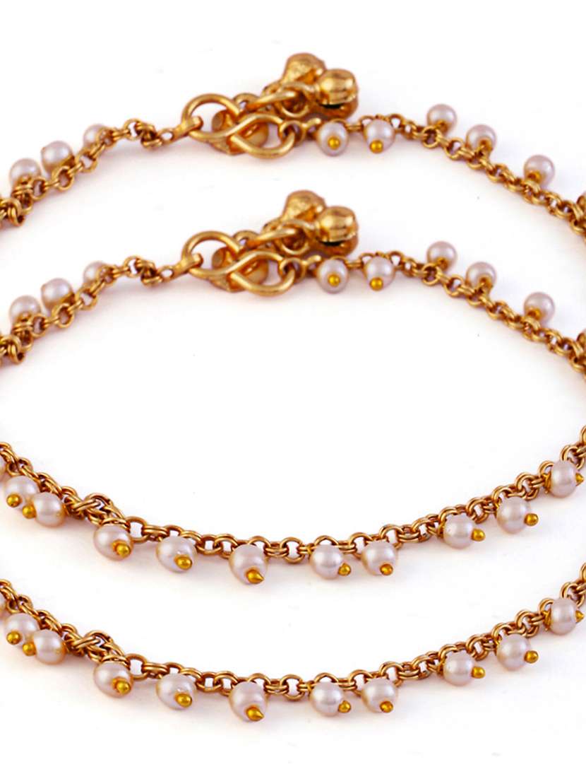 women gold plated anklet ( pack of 2) - 21713689 -  Standard Image - 4