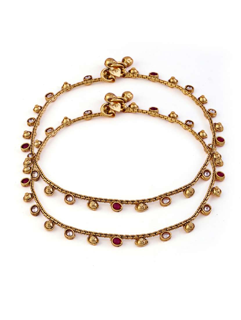 women gold plated anklet ( pack of 2) - 21713690 -  Standard Image - 1