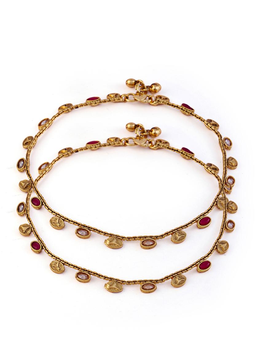 women gold plated anklet ( pack of 2) - 21713691 -  Standard Image - 1