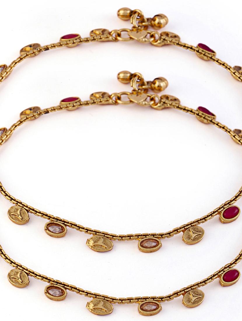 women gold plated anklet ( pack of 2) - 21713691 - Standard Image - 4
