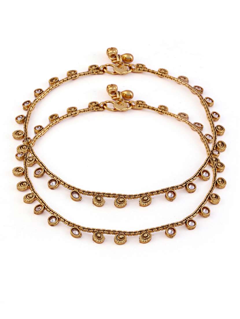 women gold plated anklet ( pack of 2) - 21713692 -  Standard Image - 1