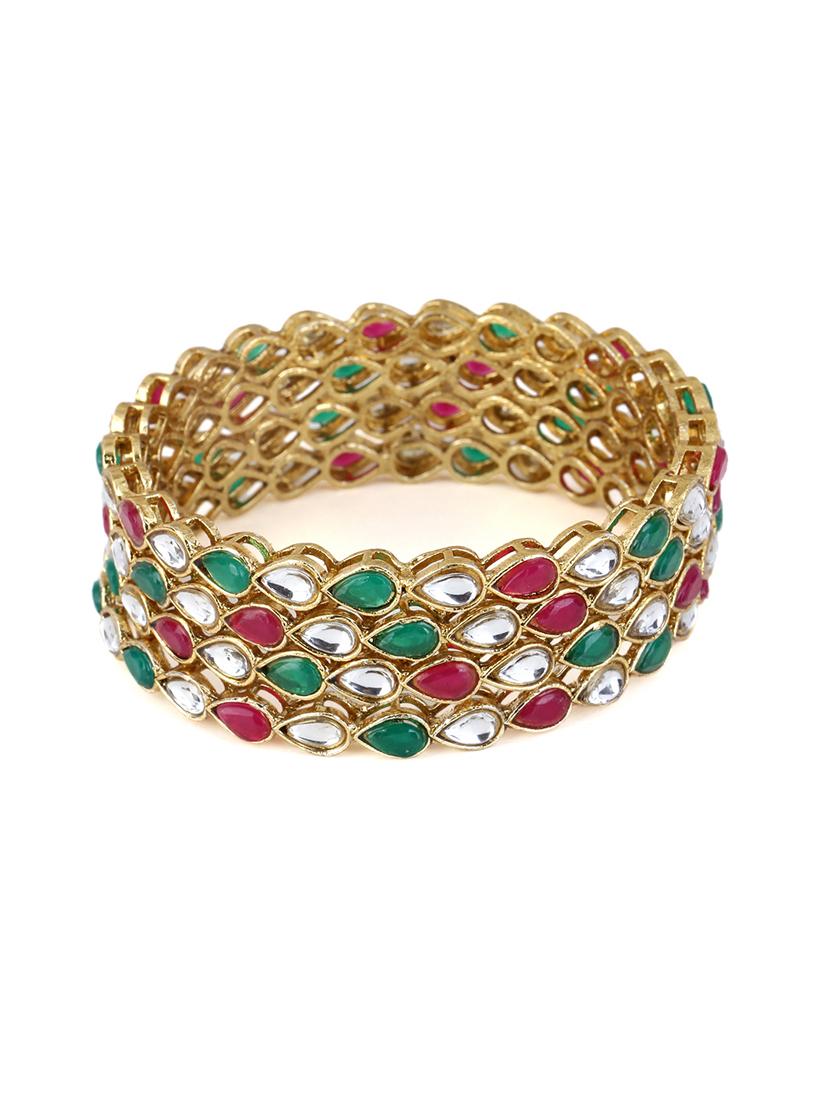 women pack of 4 gold plated bangle - 21713706 - Standard Image - 1