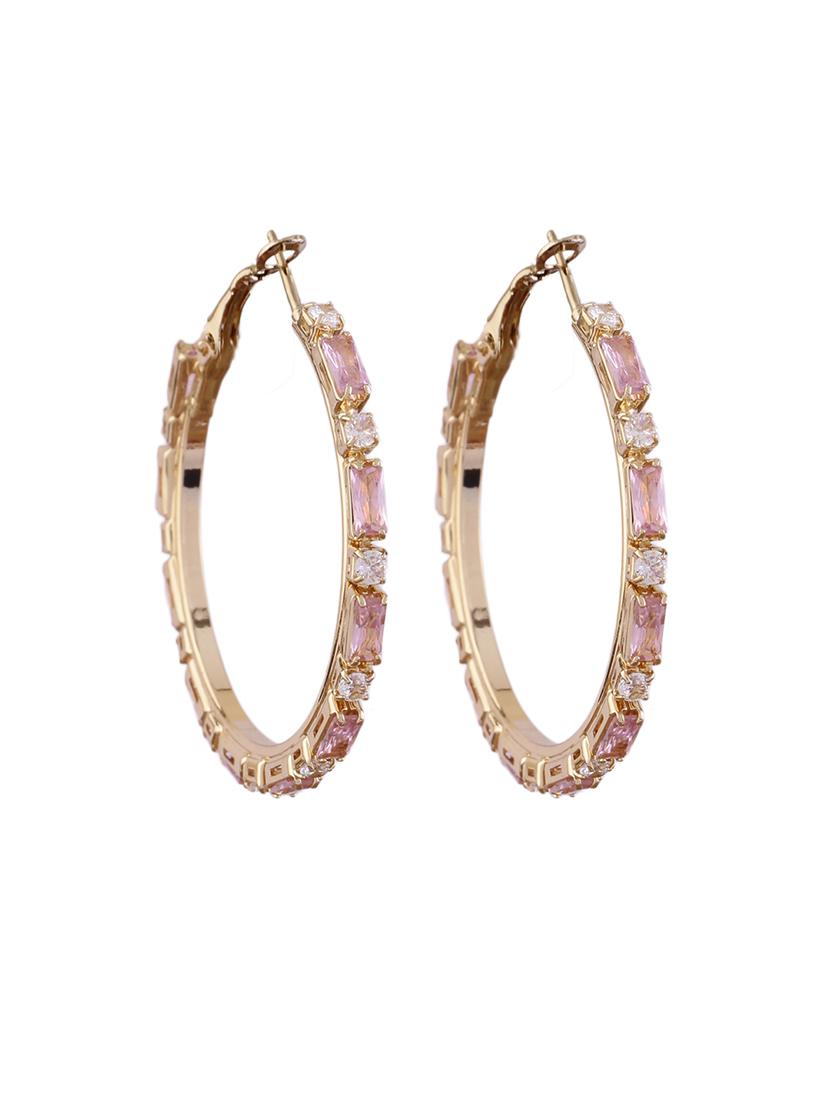 stone studded hoop earrings jewellery - 21713716 - Standard Image - 1