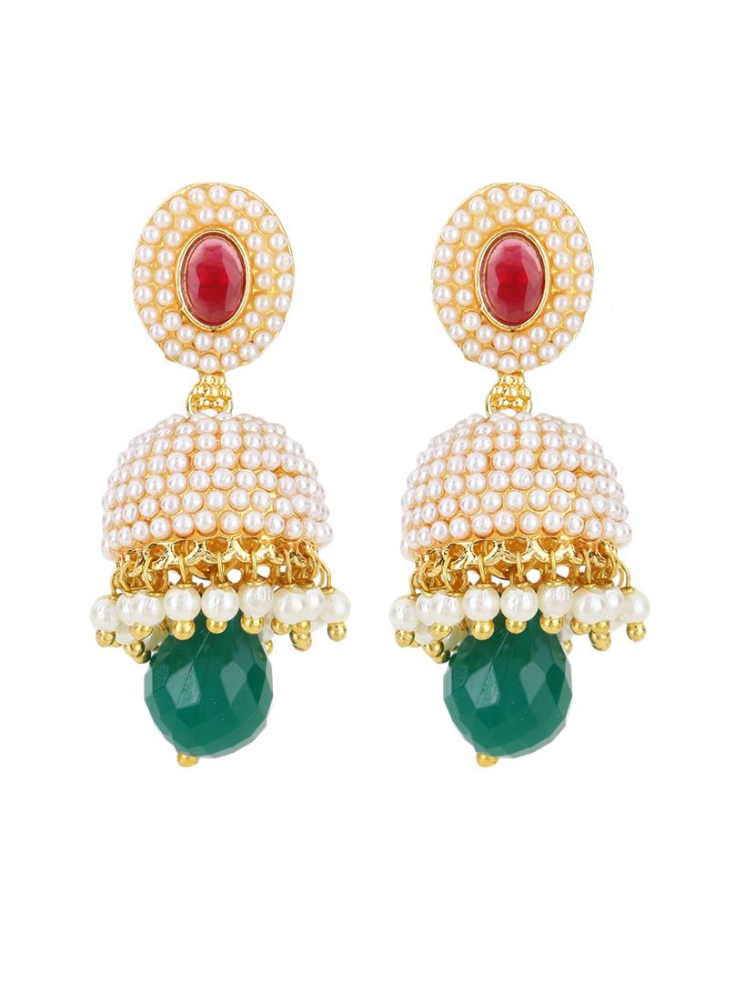 women gold plated pearl jhumka - 21713723 - Standard Image - 1
