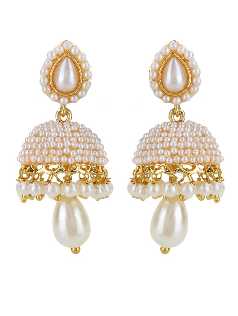 women gold plated pearl jhumka  - 21713724 -  Standard Image - 1