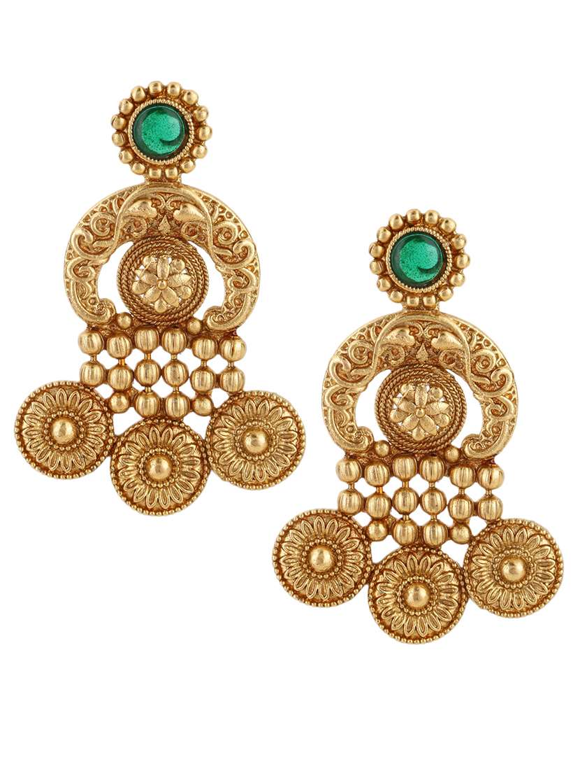 women gold plated drop earring  - 21713725 -  Standard Image - 1