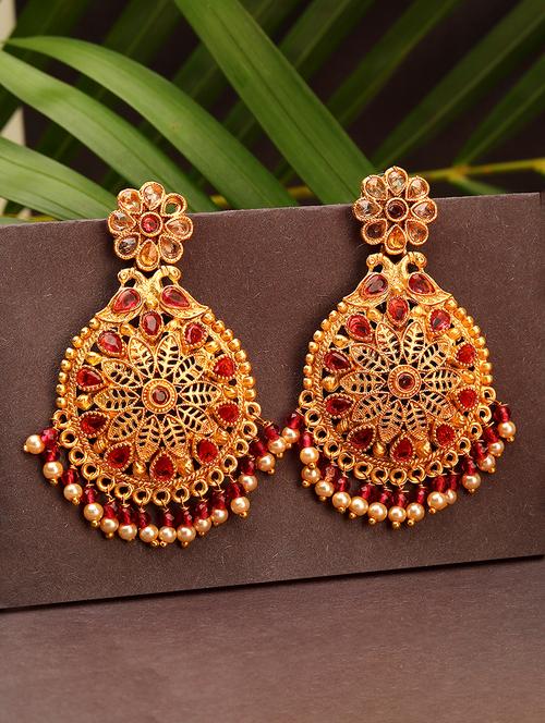 women gold plated drop earring  - 21713727 -  Standard Image - 0