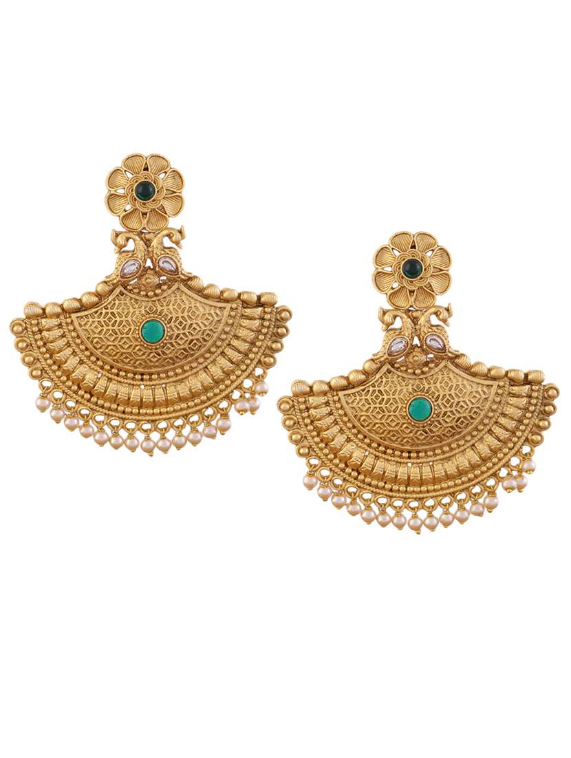 women gold plated drop earring - 21713728 - Standard Image - 1