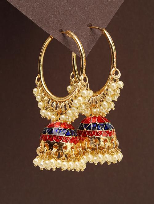 women gold plated jhumka  - 21713733 -  Standard Image - 0