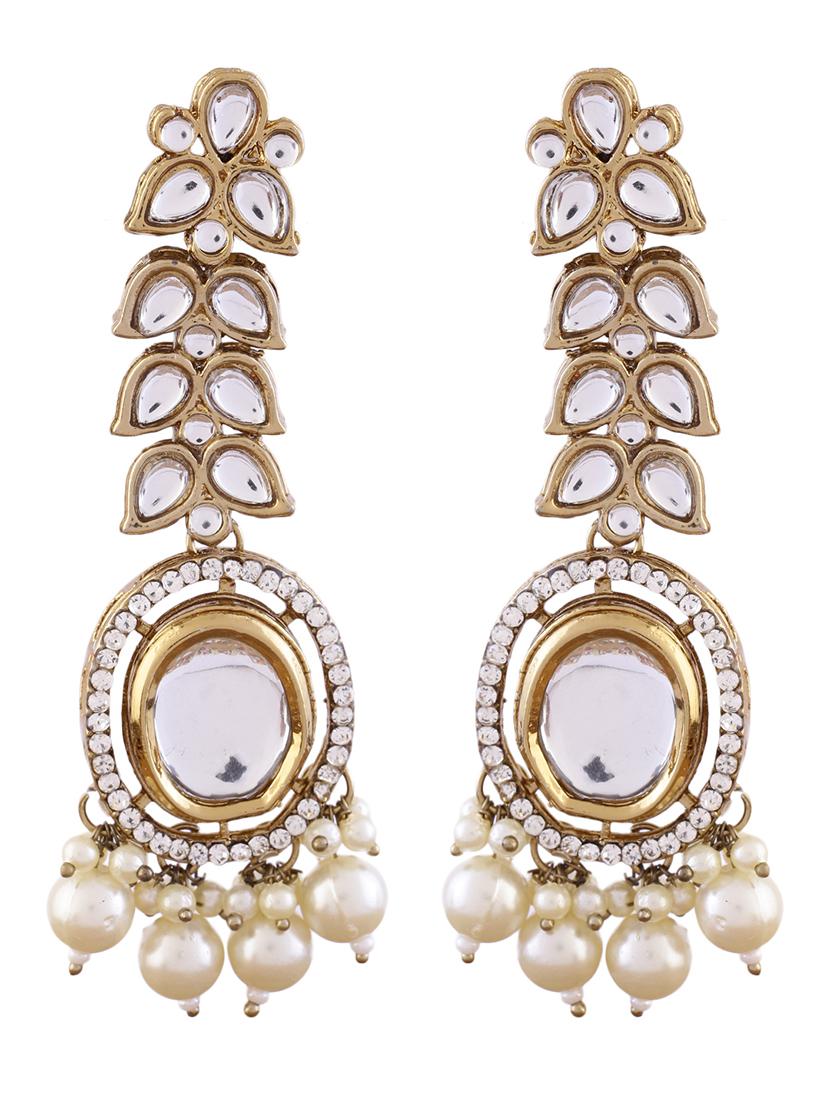 women gold plated drop earring - 21713738 - Standard Image - 1