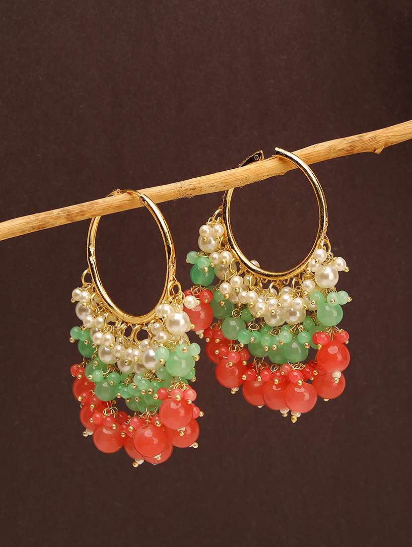 hoop earrings with beads
