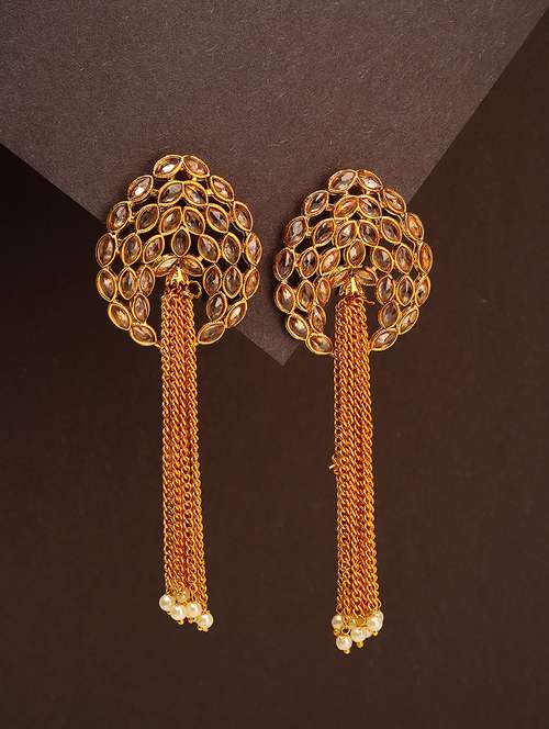 women gold plated drop earring  - 21713741 -  Standard Image - 0