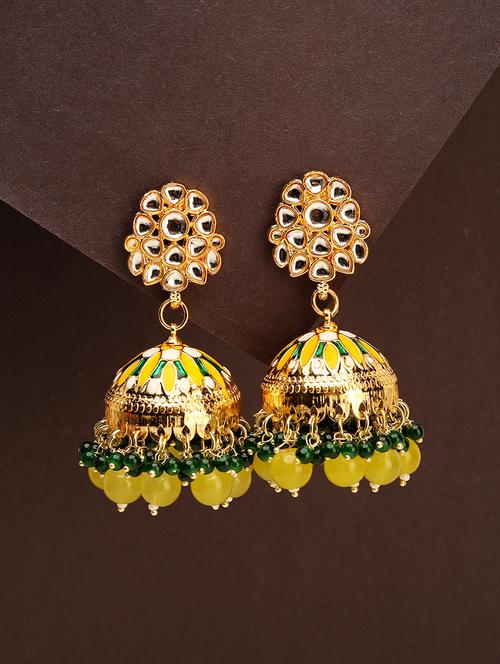 women gold plated pearl jhumka - 21713742 - Standard Image - 0