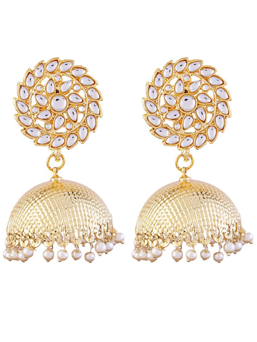 women gold plated jhumka  - 21713748 -  Standard Image - 1