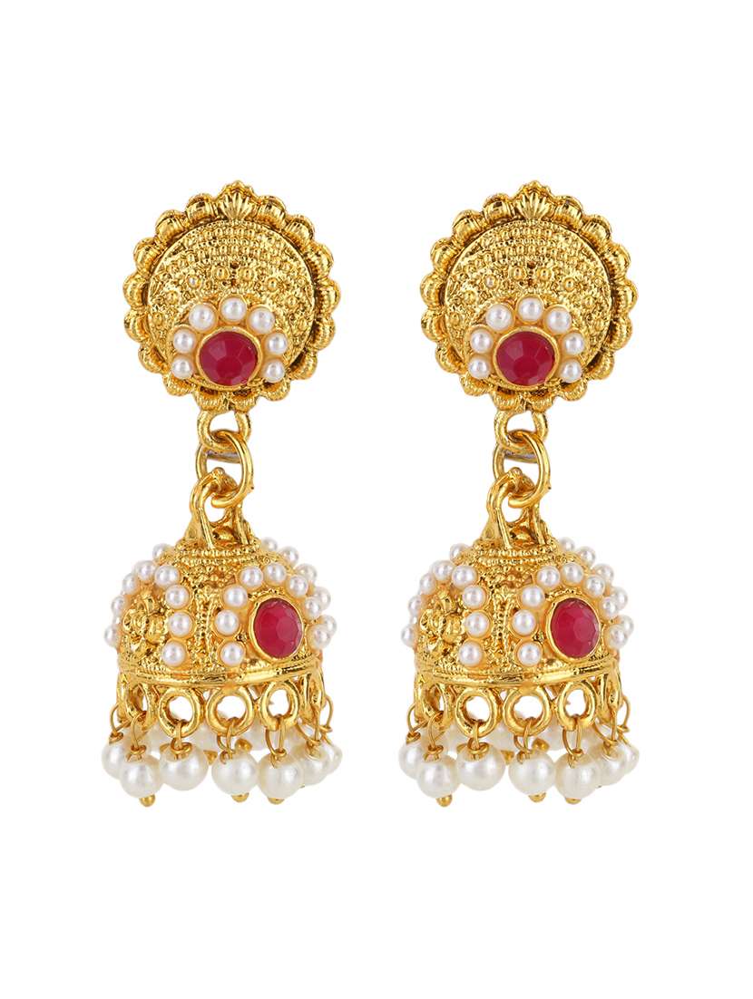 women gold plated jhumka  - 21713752 -  Standard Image - 1