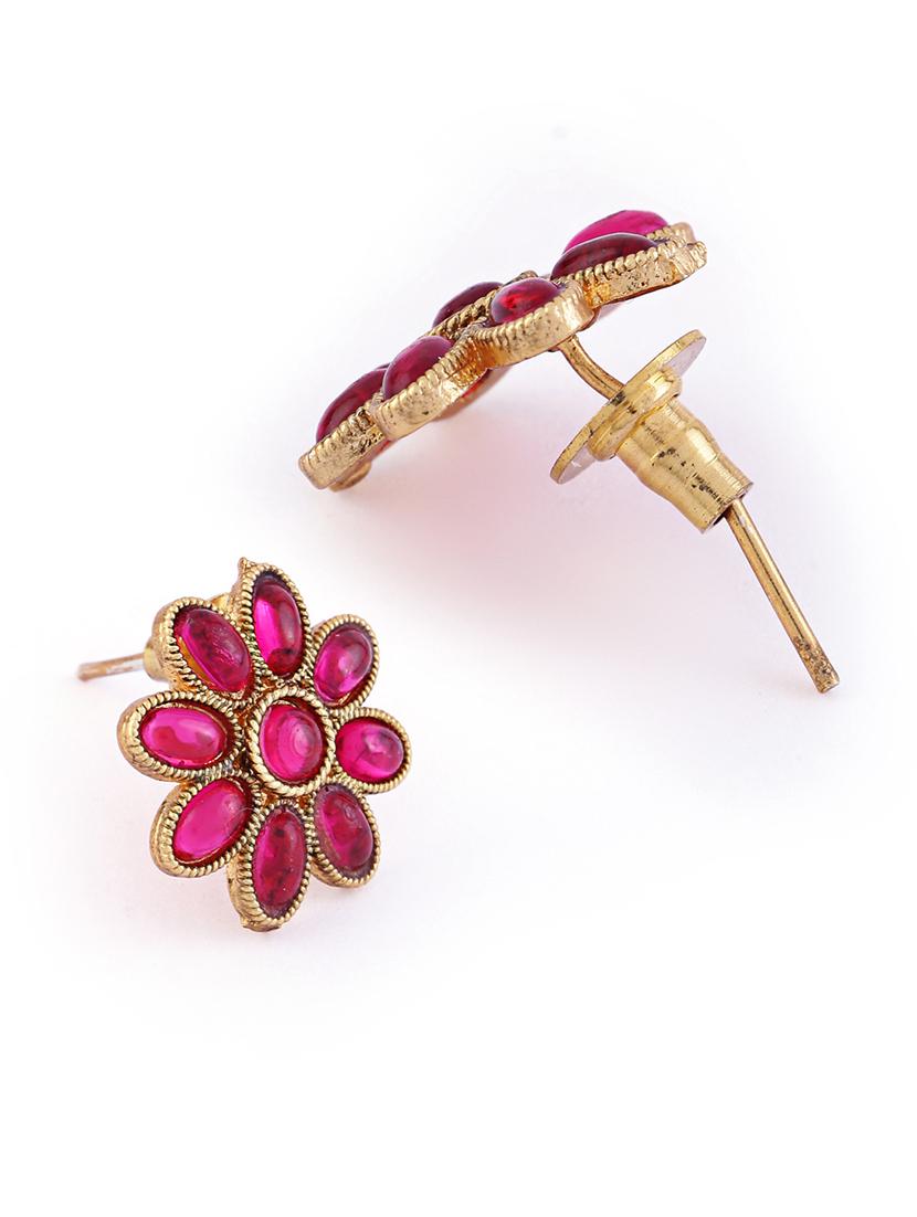 traditional gold plated necklace earring set - 21713797 - Standard Image - 4