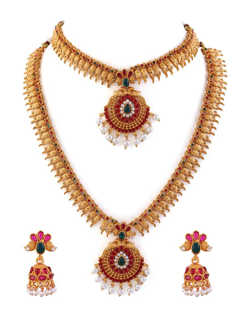 ethnic gold plated jewellery set - 21713809 -  Standard Image - 1