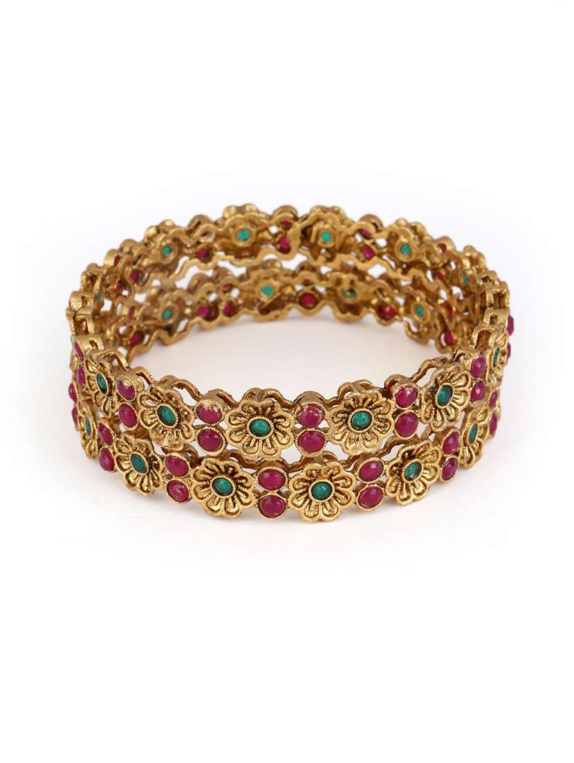 women alloy gold-plated bangle set  (pack of 2) - 21713825 -  Standard Image - 1