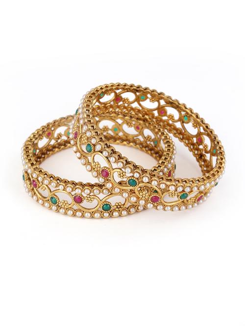 women alloy gold-plated bangle set (pack of 2) - 21713826 - Standard Image - 0