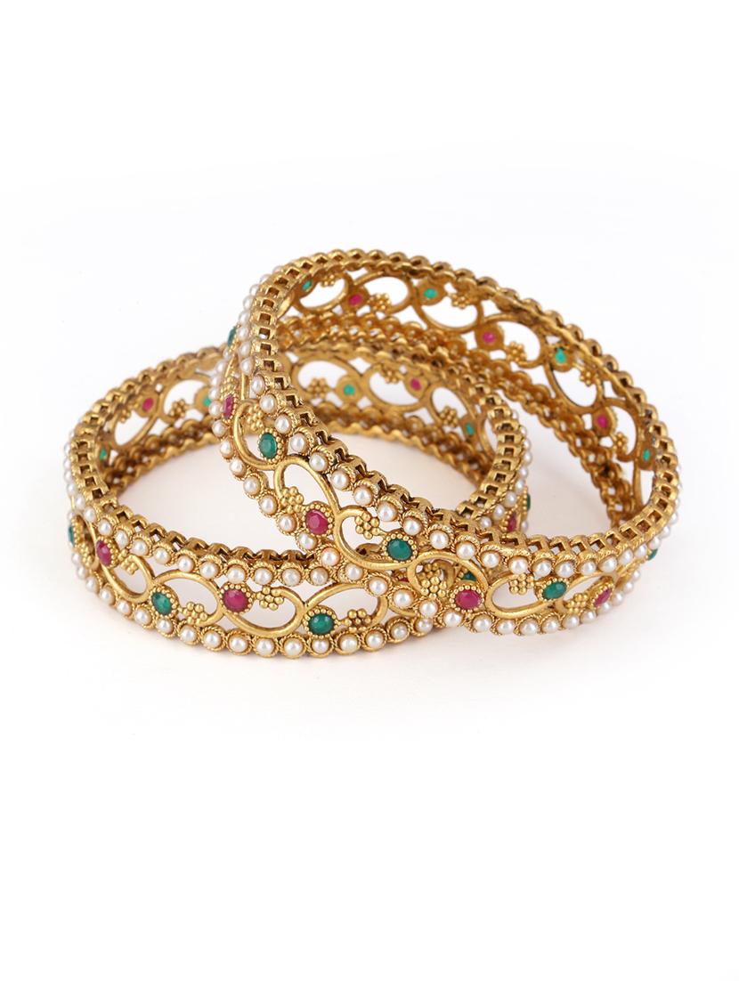 women alloy gold-plated bangle set (pack of 2) - 21713826 - Zoom Image - 0