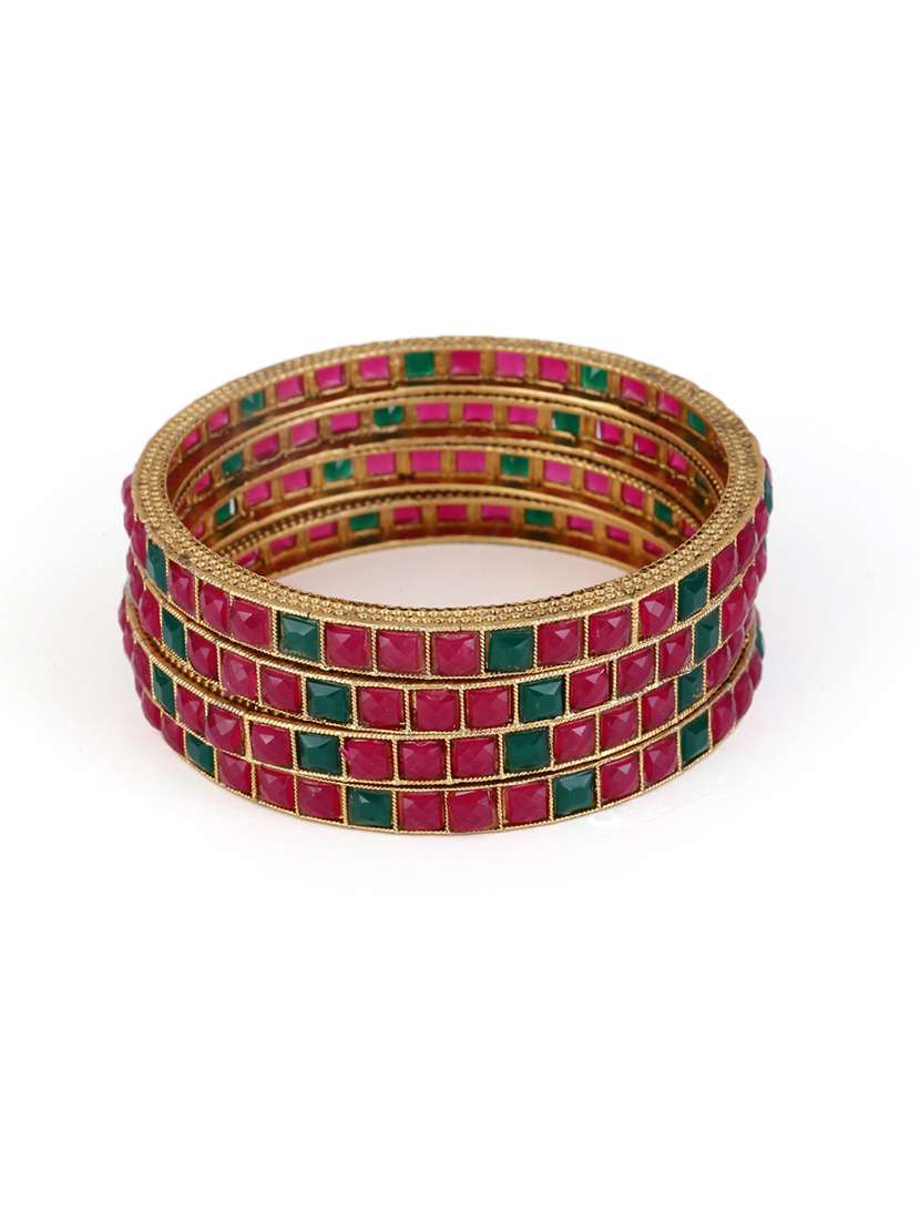 women pack of 4 gold plated bangle