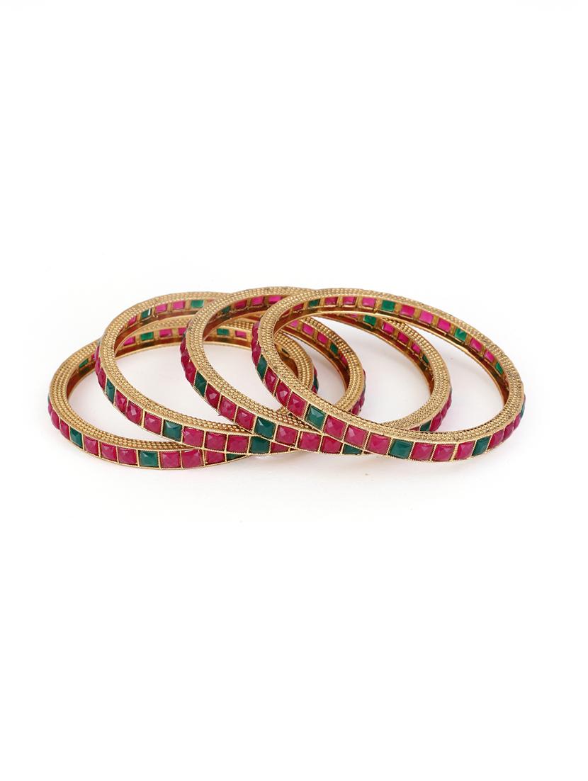 women pack of 4 gold plated bangle - 21713829 -  Standard Image - 1