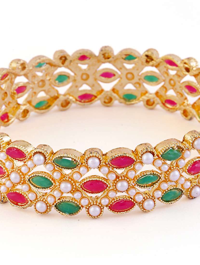 pearl and stone embellished bangle  - 21713831 -  Standard Image - 4