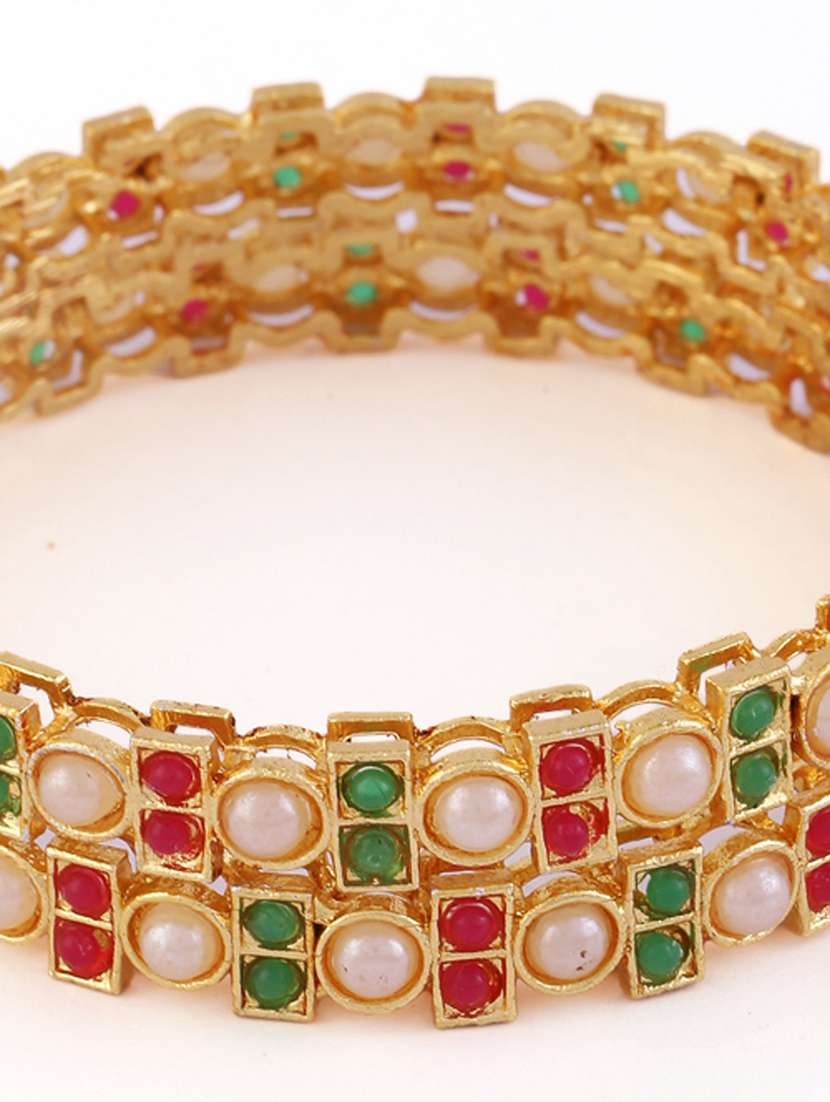 women alloy gold-plated bangle set  (pack of 2) - 21713833 -  Standard Image - 4